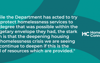 Homeless Connect responds to the Department of Communities Final Budget 2023/4